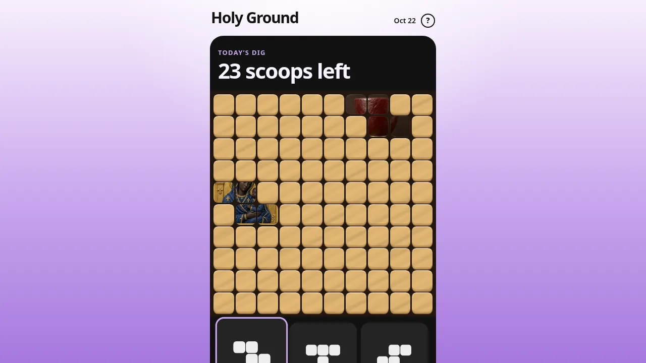Landing page for Holy Ground