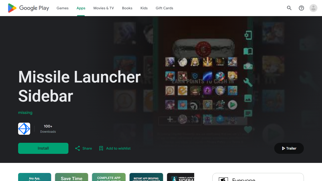 Landing page for Missile Launcher